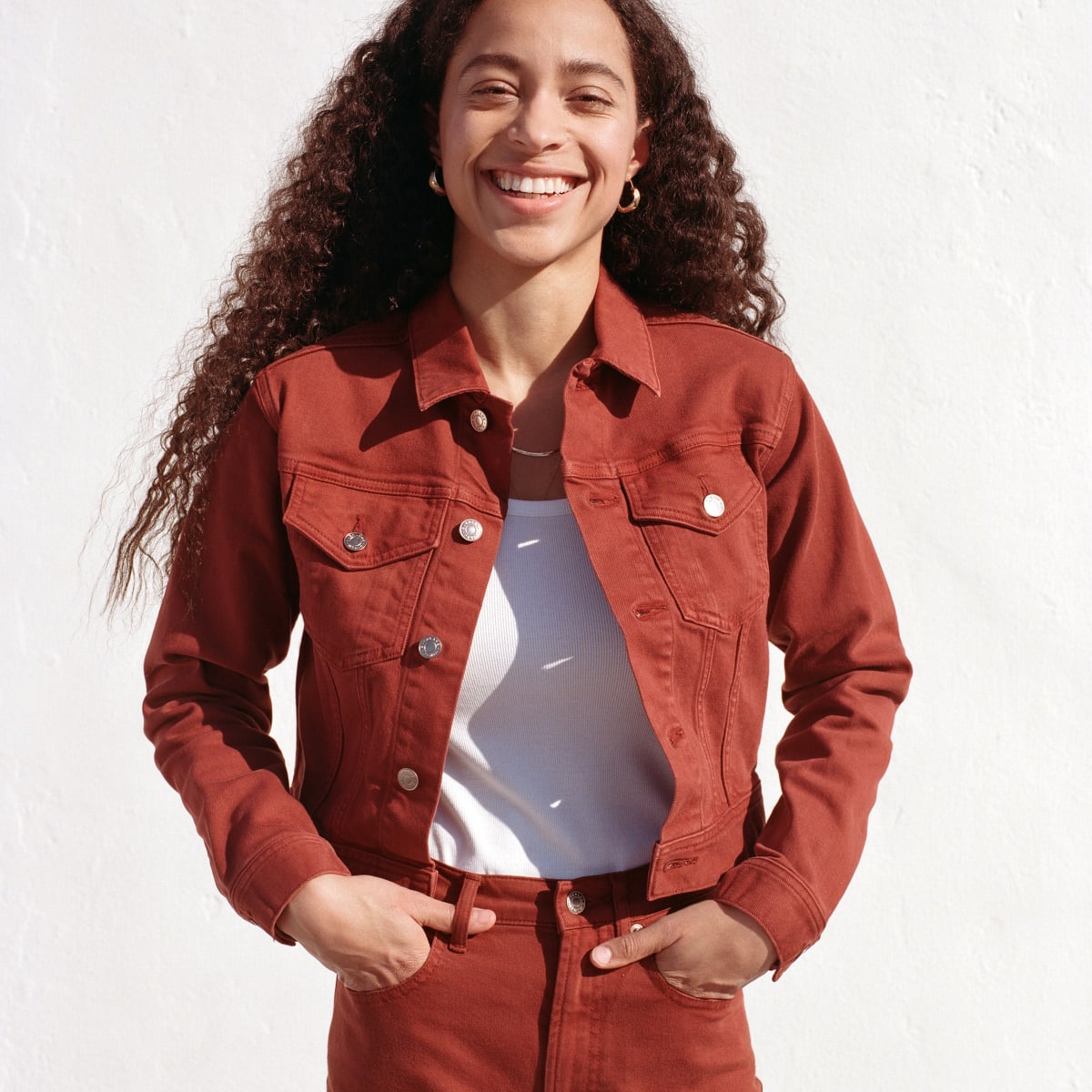 Everlane cropped denim jacket
