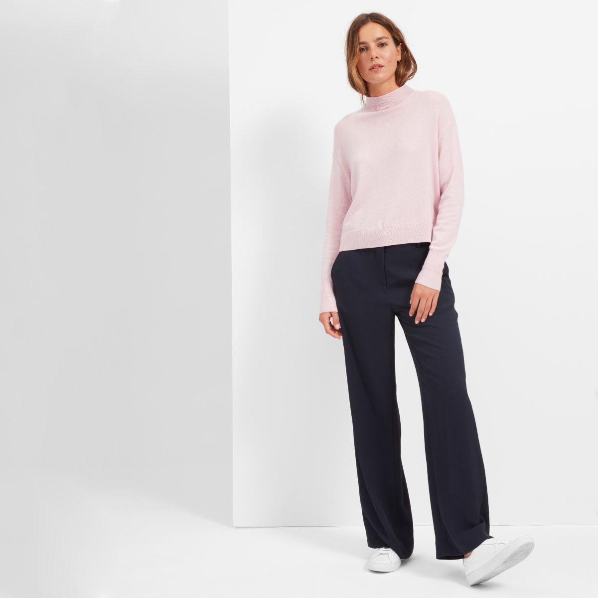 Everlane cashmere crop mockneck