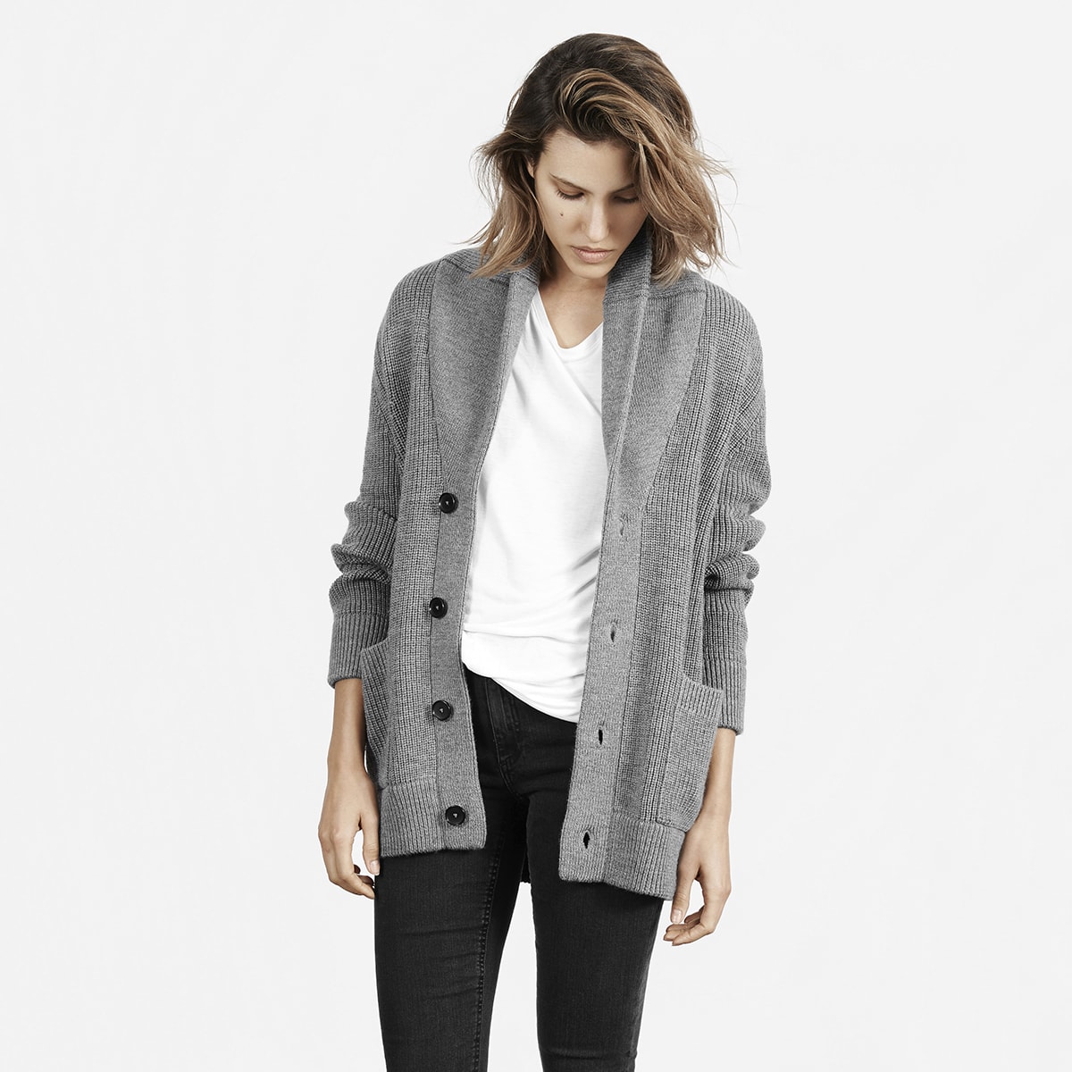 Everlane chunky wool cardigan clearance