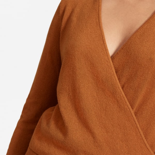 Brown wrap sweater clearance