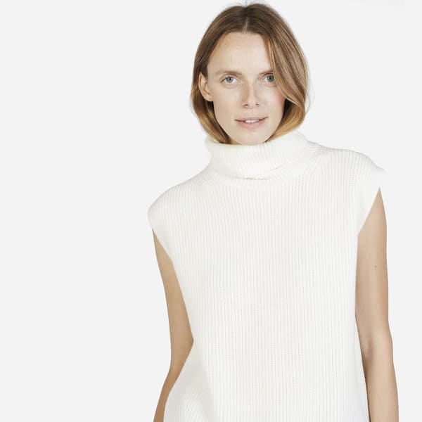 Ivory sleeveless turtleneck clearance
