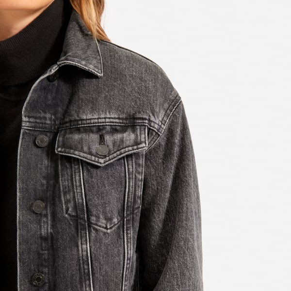 Washed black jean jacket clearance