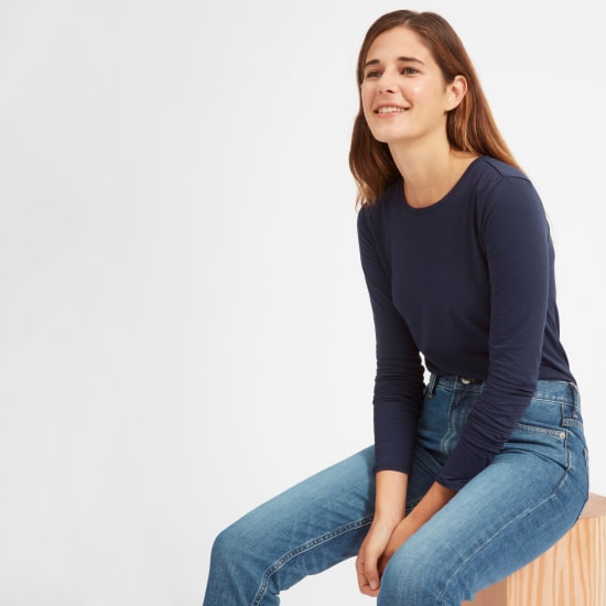 stretch cotton long sleeve tee