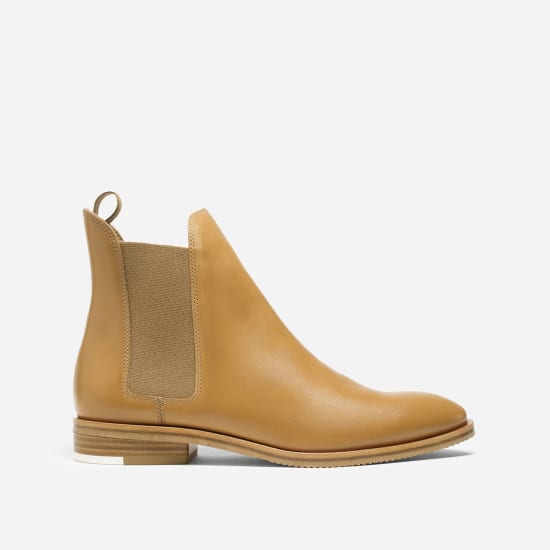 camel colored chelsea boots