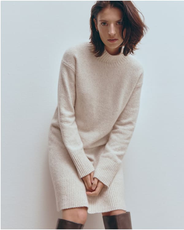 [IMAGE] The Sweater Dress in Plush Cotton | Heathered Oat