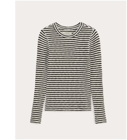[Image] The Cozy Rib Long-Sleeve Tee | Bone / Black