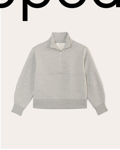 [image] The Laid-Back Half-Zip Sweatshirt | Heathered Grey