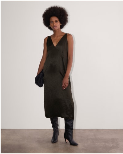 [IMAGE] The Satin Slip Dress | Black
