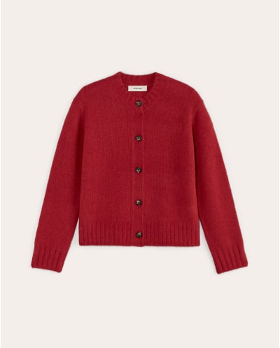 [image] The Crew Cardigan in Alpaca | Berry Red