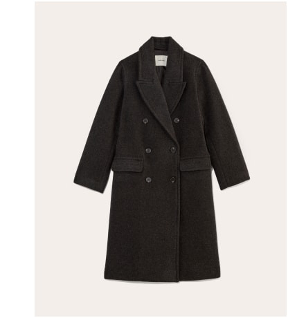 [Image] The Double-Breasted Coat in Wool | Heather Charcoal