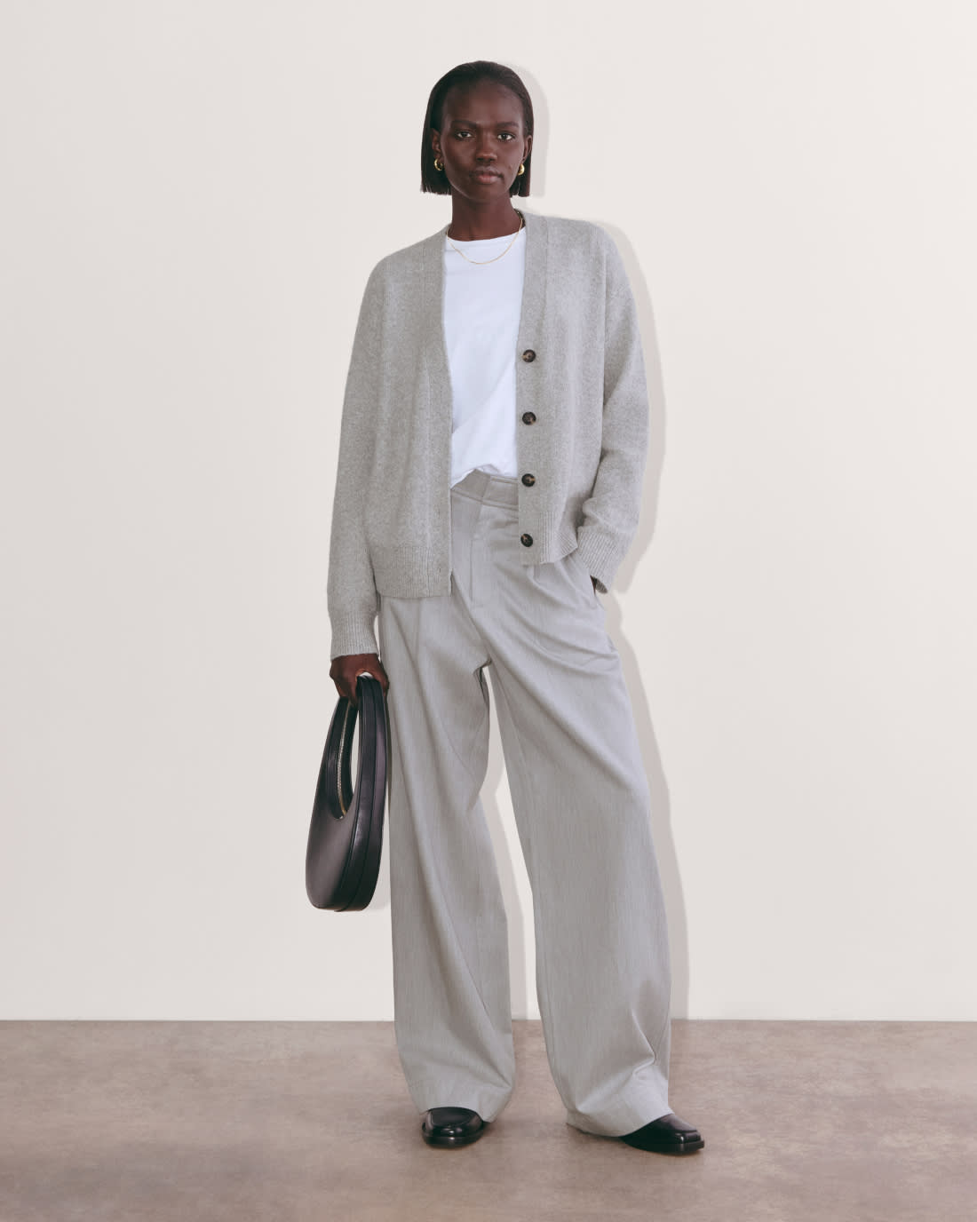 [Image] The Cocoon Cardigan in Plush Cotton | Heathered Grey