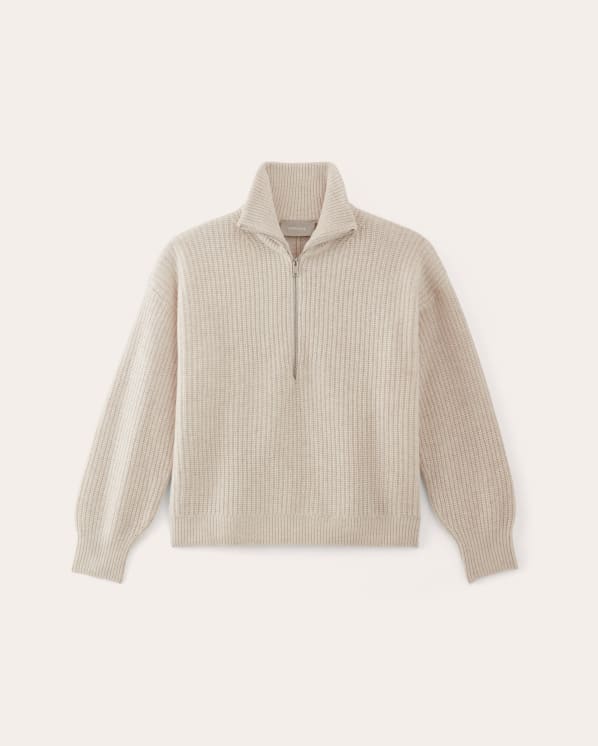 [Image] The Half-Zip Sweater in Luxe Merino | Heathered Oat