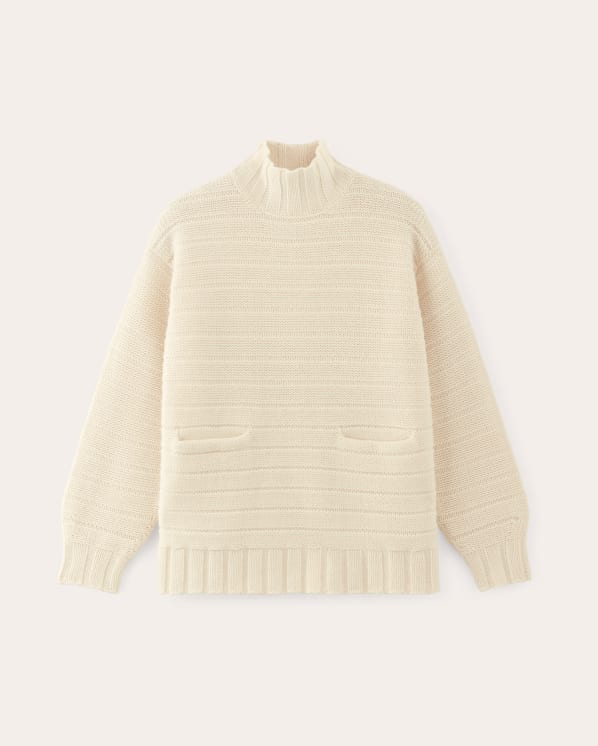 [Image] The Oversized Turtleneck in Luxe Merino | Bone