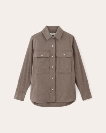 [IMAGE] The Boyfriend Shirt in Flannel | Taupe Melange