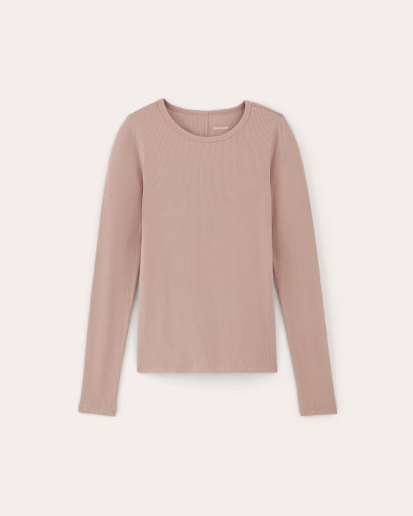 [Image] The Luxe Micro-Rib Long-Sleeve Crew | Dusty Rose