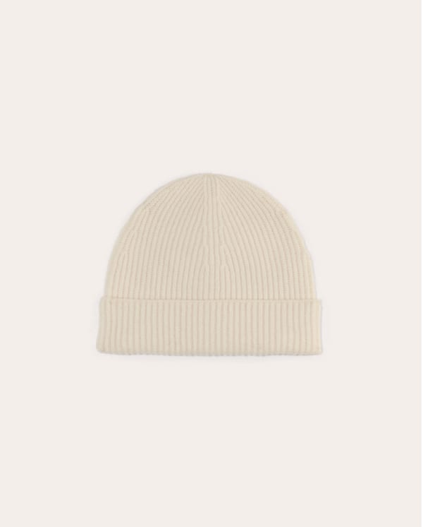 [Image] The Cashmere Ribbed Beanie | Bone