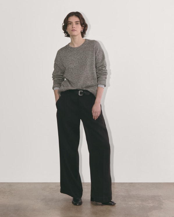 [Image] The Boxy Sweater in Everyday Cotton | Canvas Black Twist