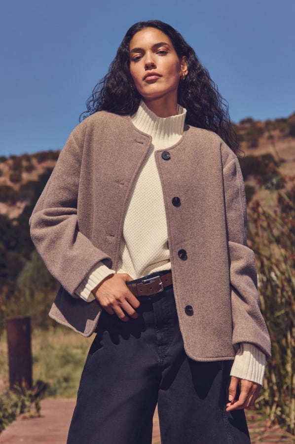 [Image] The Cocoon Coat | Heather Taupe