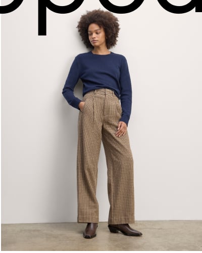 [IMAGE] The Draper Pant in Wool | Camel Houndstooth