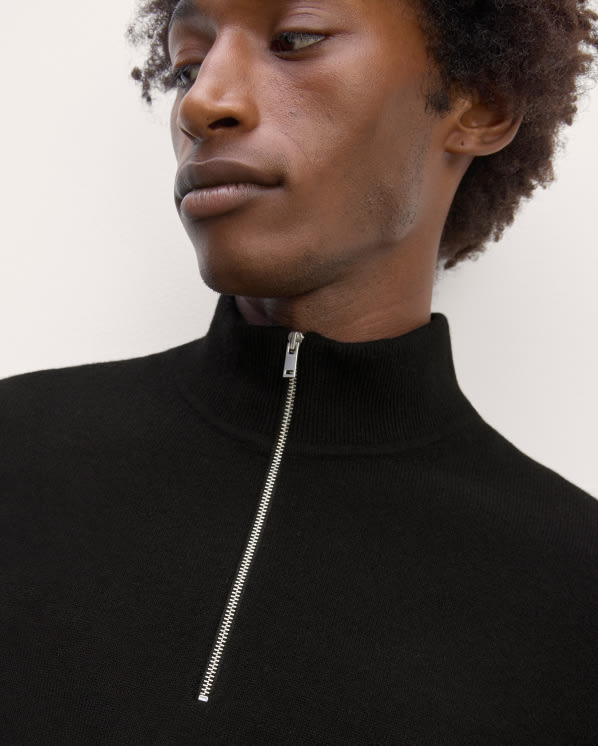 [Image] The Quarter-Zip in Cashmere |  Black
