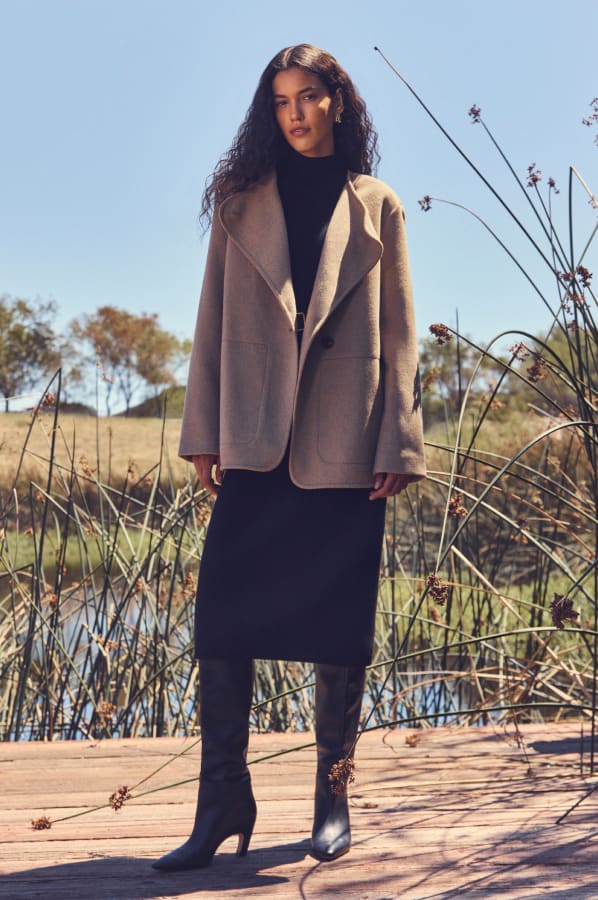 The October Coat | Dark Heathered Camel