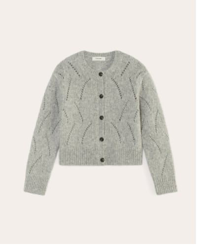 [image] The Pointelle Cardigan in Cloud