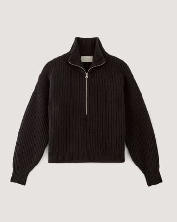 [IMAGE] The Half-Zip Sweater in Luxe Merino | Black
