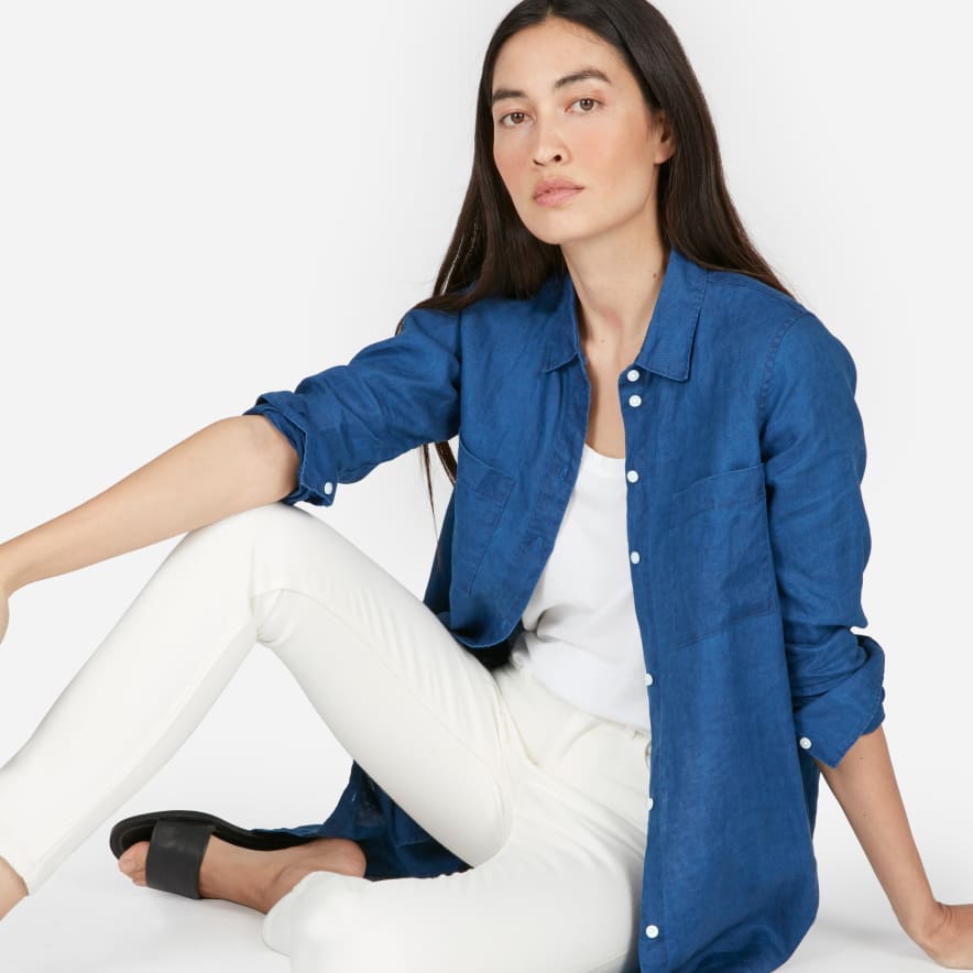 everlane white shirt dress