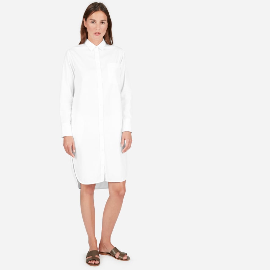 everlane white shirt dress