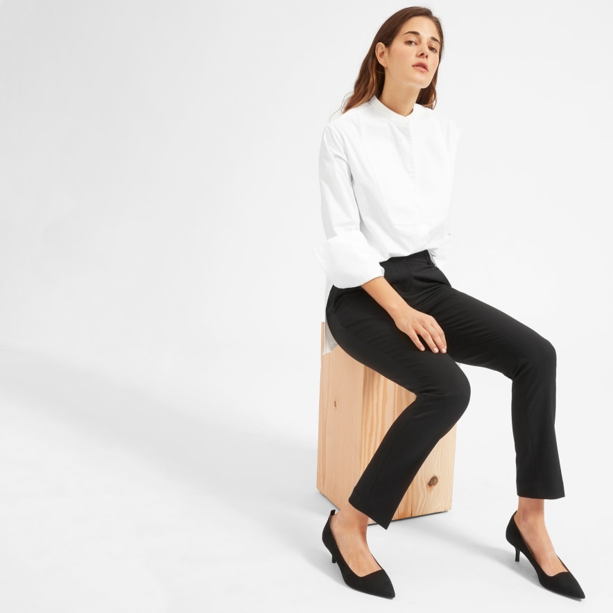 everlane white shirt dress