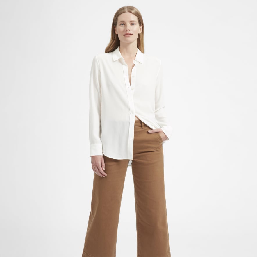 everlane white shirt dress