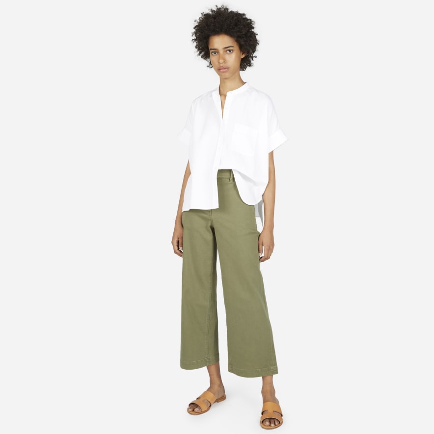 everlane white shirt dress