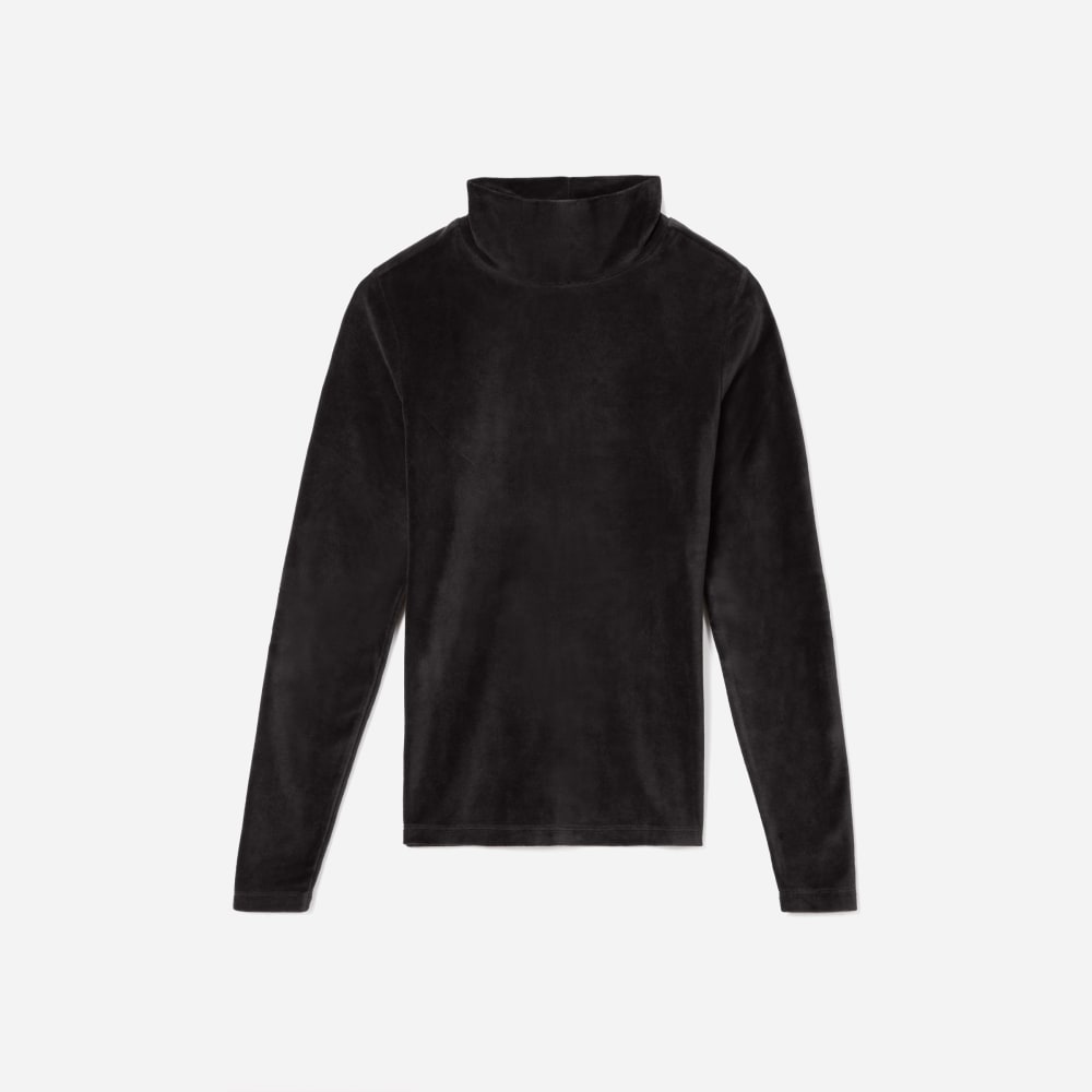 Black velour turtleneck hot sale