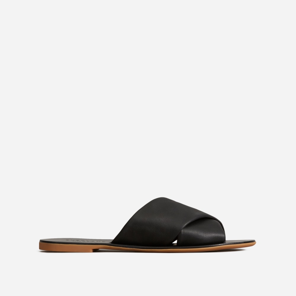 The Leather Crossover Sandal Black Everlane
