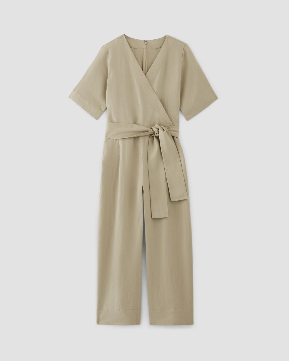 Khaki wrap jumpsuit new arrivals