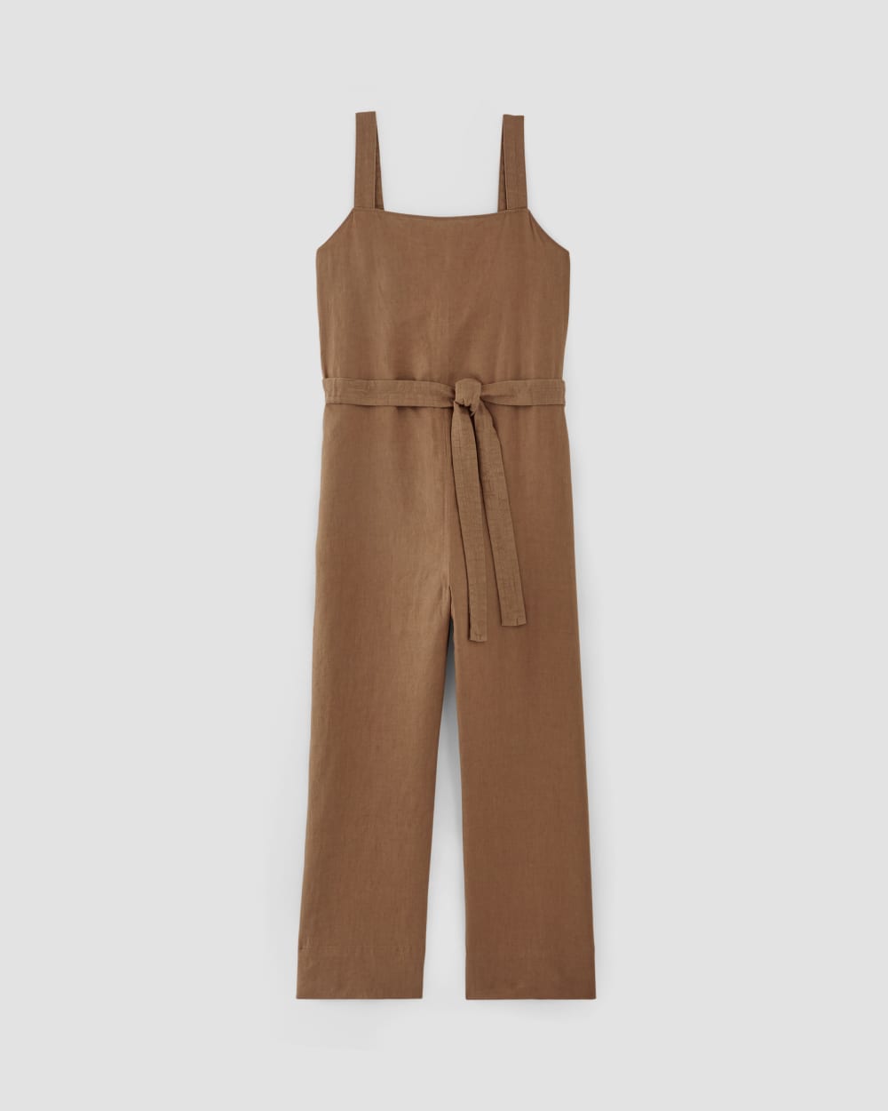 The Linen Side Button Jumpsuit Carob Brown Everlane