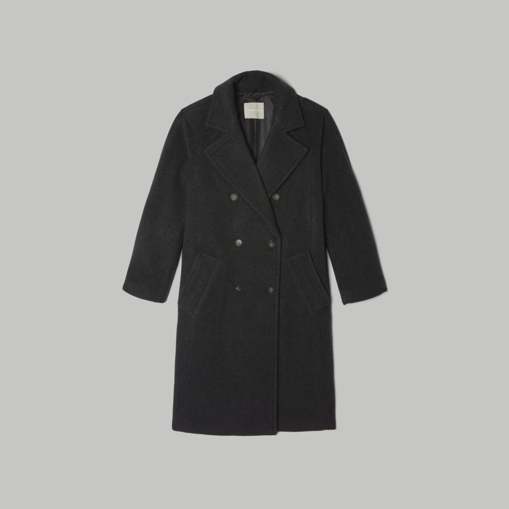 The Italian ReWool Long Peacoat Heathered Black Everlane