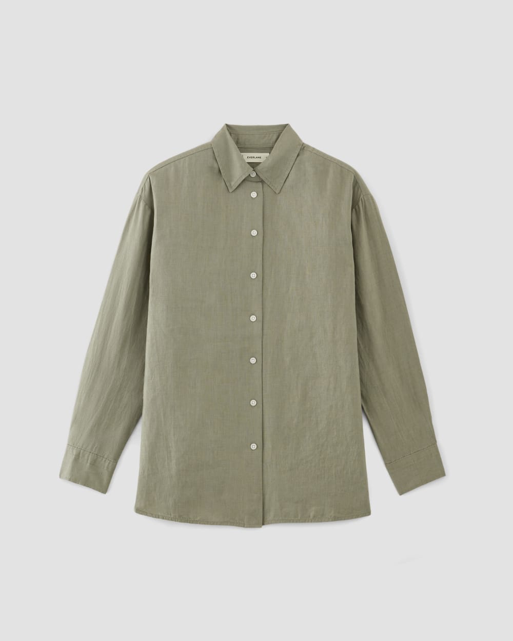 The Linen Boyfriend Shirt Sage Green – Everlane