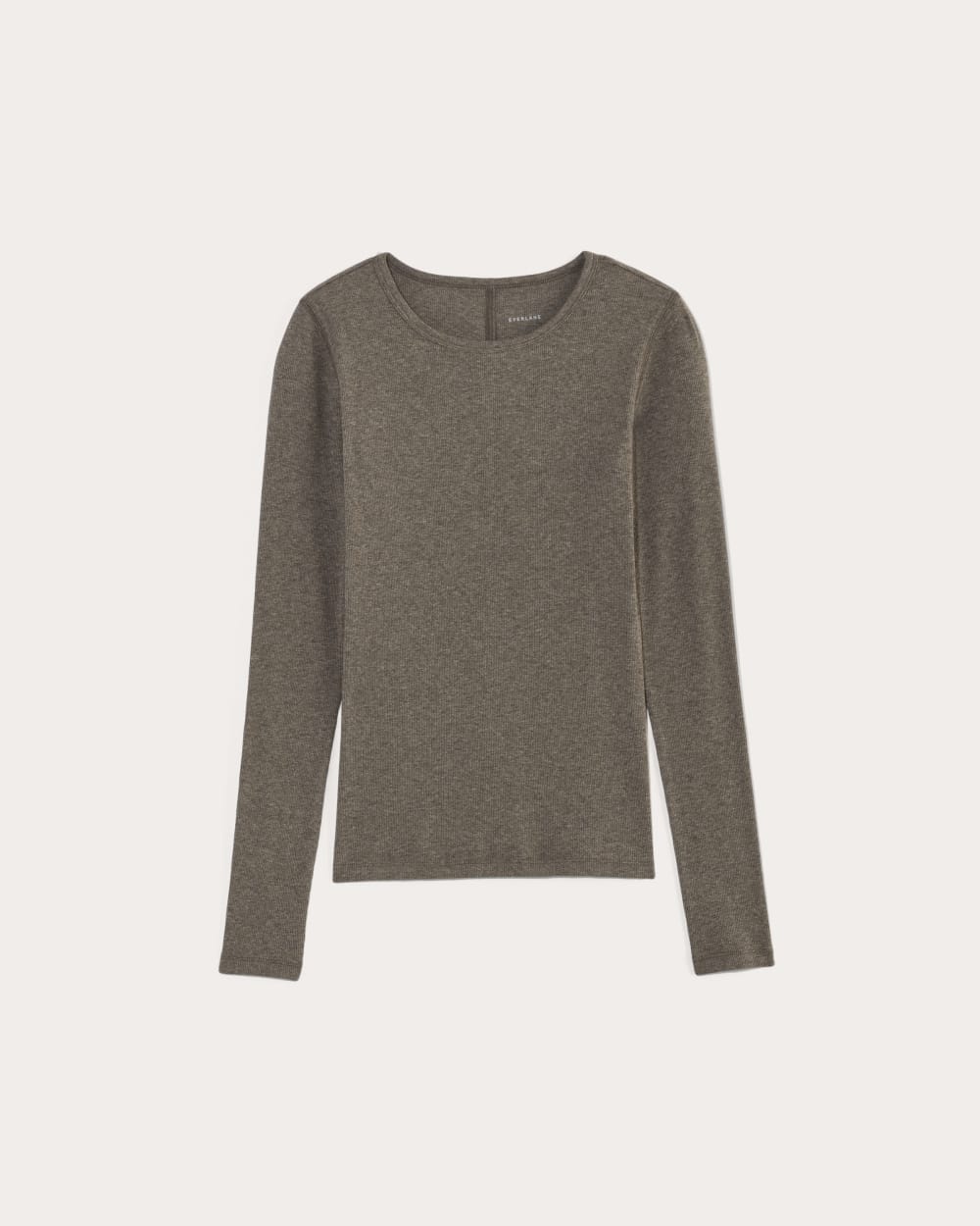 The Luxe Rib Long-Sleeve Crew Washed Heathered Fatigue