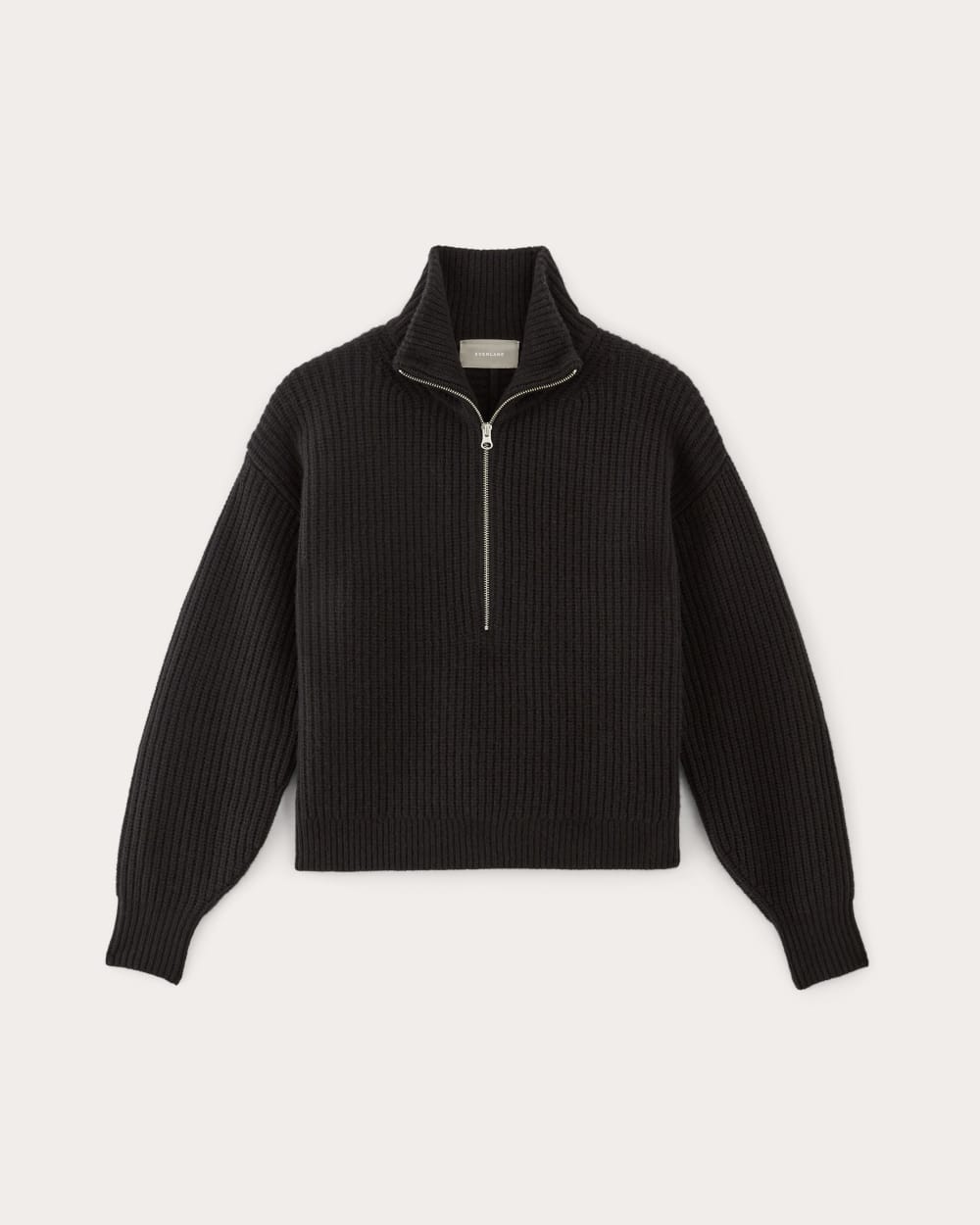 todayful half zip wool pullover black