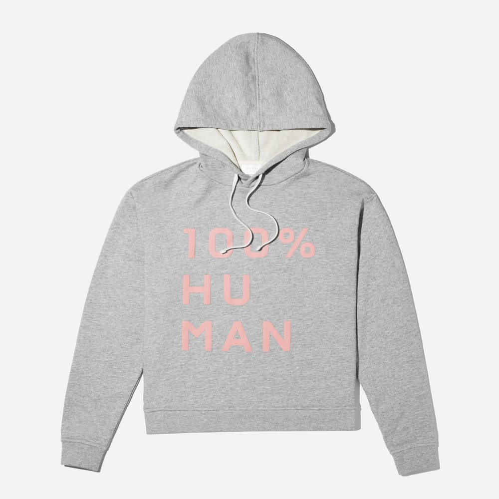 The 100 Human Typography Hoodie Bone Pink Everlane