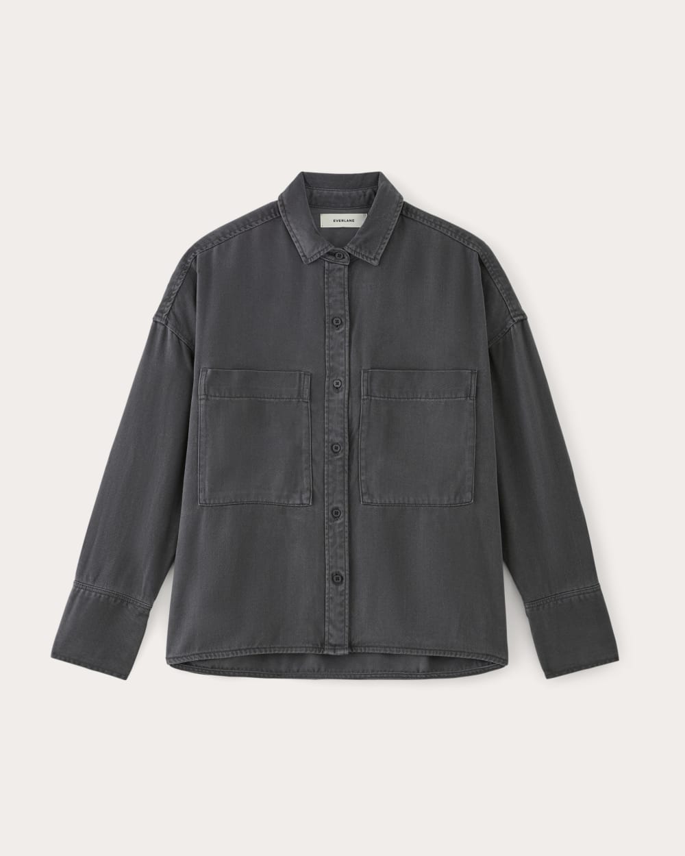 The Boxy Overshirt in Buttersoft Black – Everlane