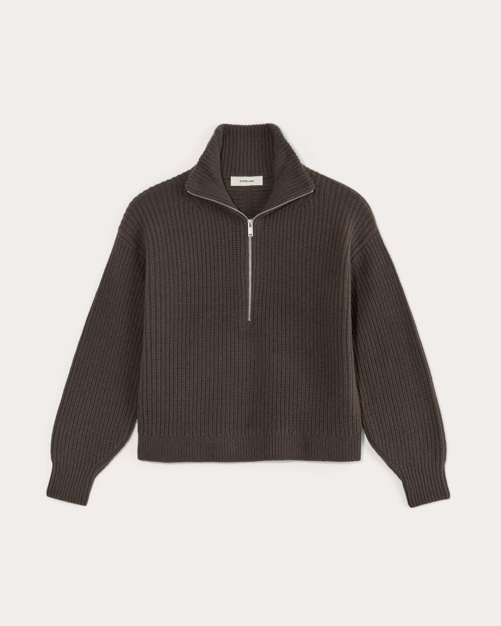 The Half Zip Sweater in Luxe Merino Deep Camel Everlane