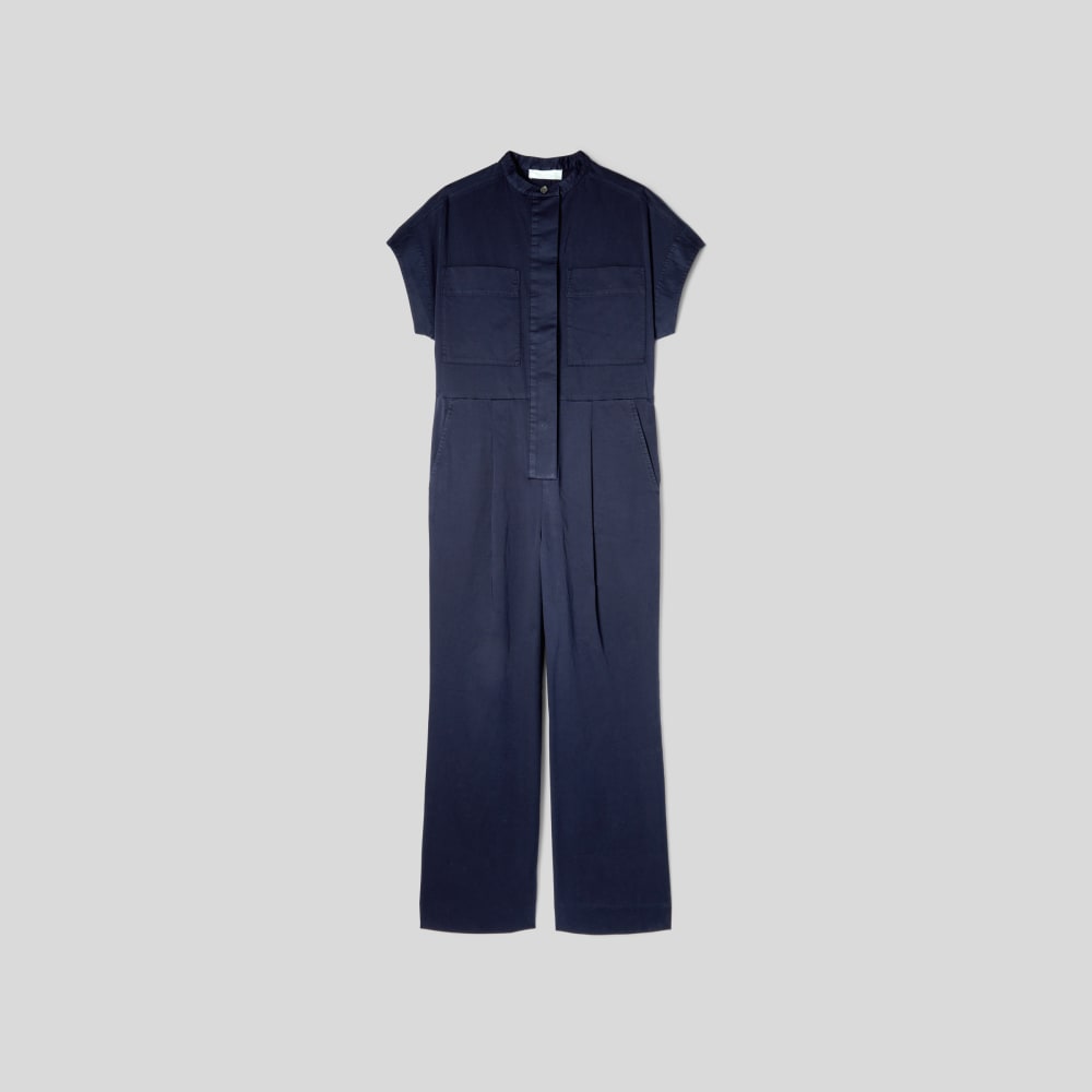 The Structured Cotton Jumpsuit Navy – Everlane