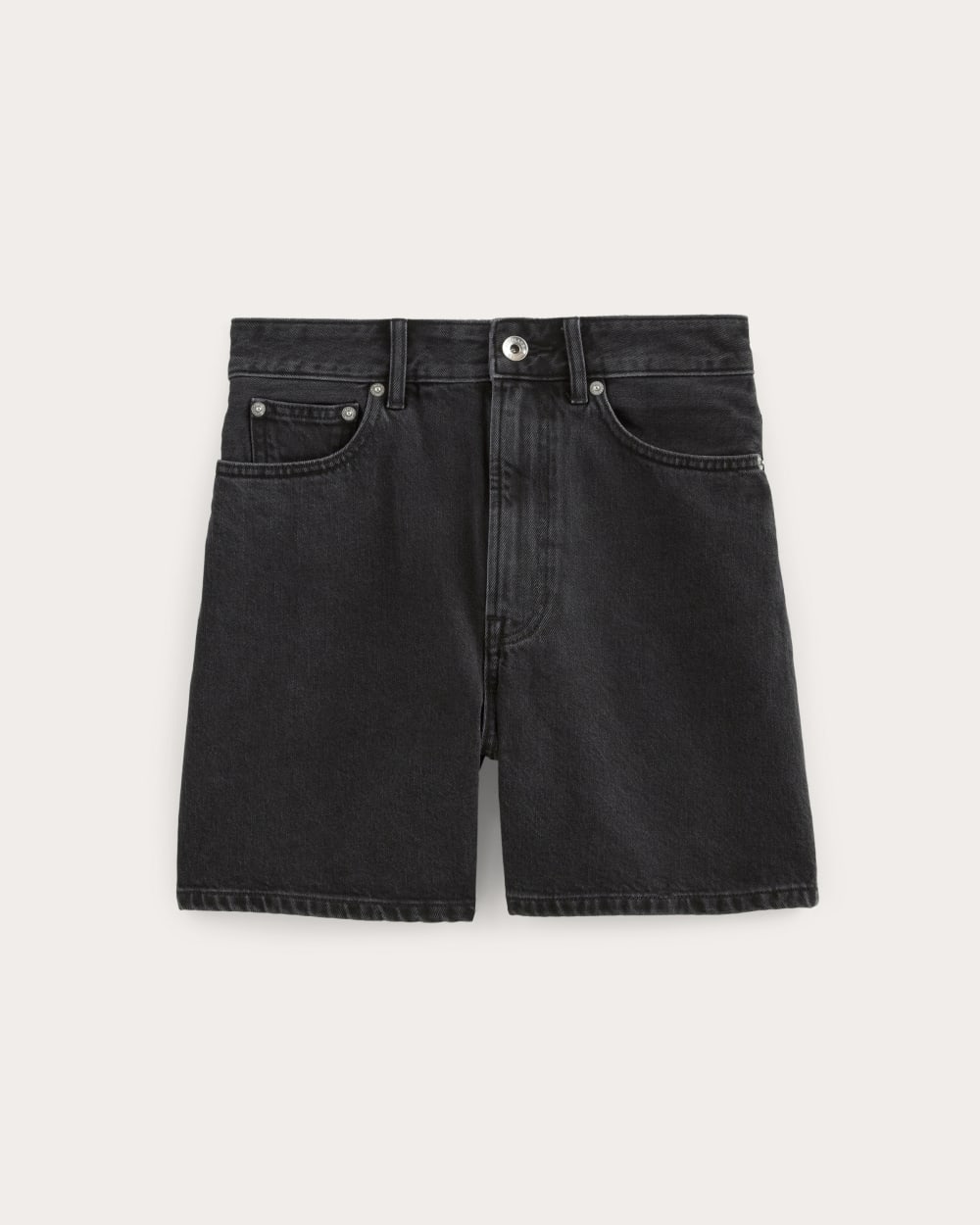 ★ ★ Women's High Rise A-Line Black Denim Shorts The A-Line Denim Short Washed Black – Everlane