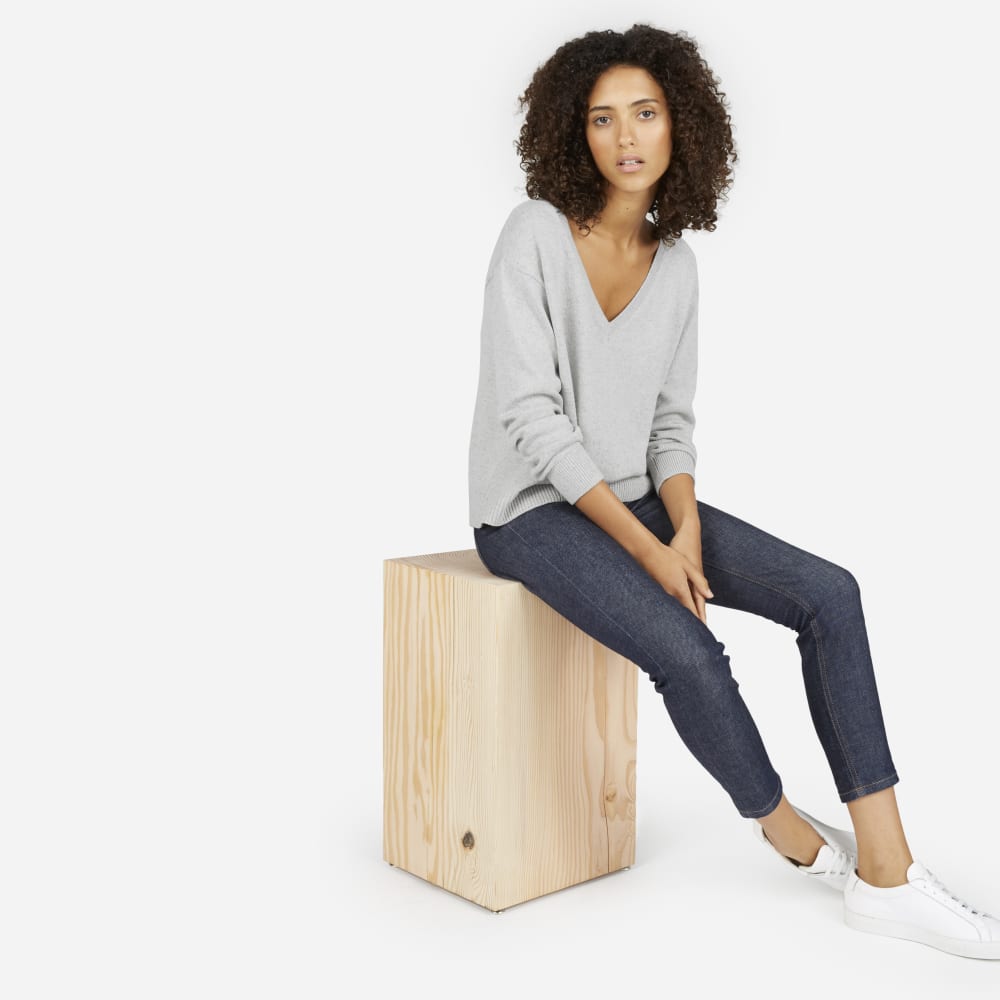 Everlane cashmere crop v neck top