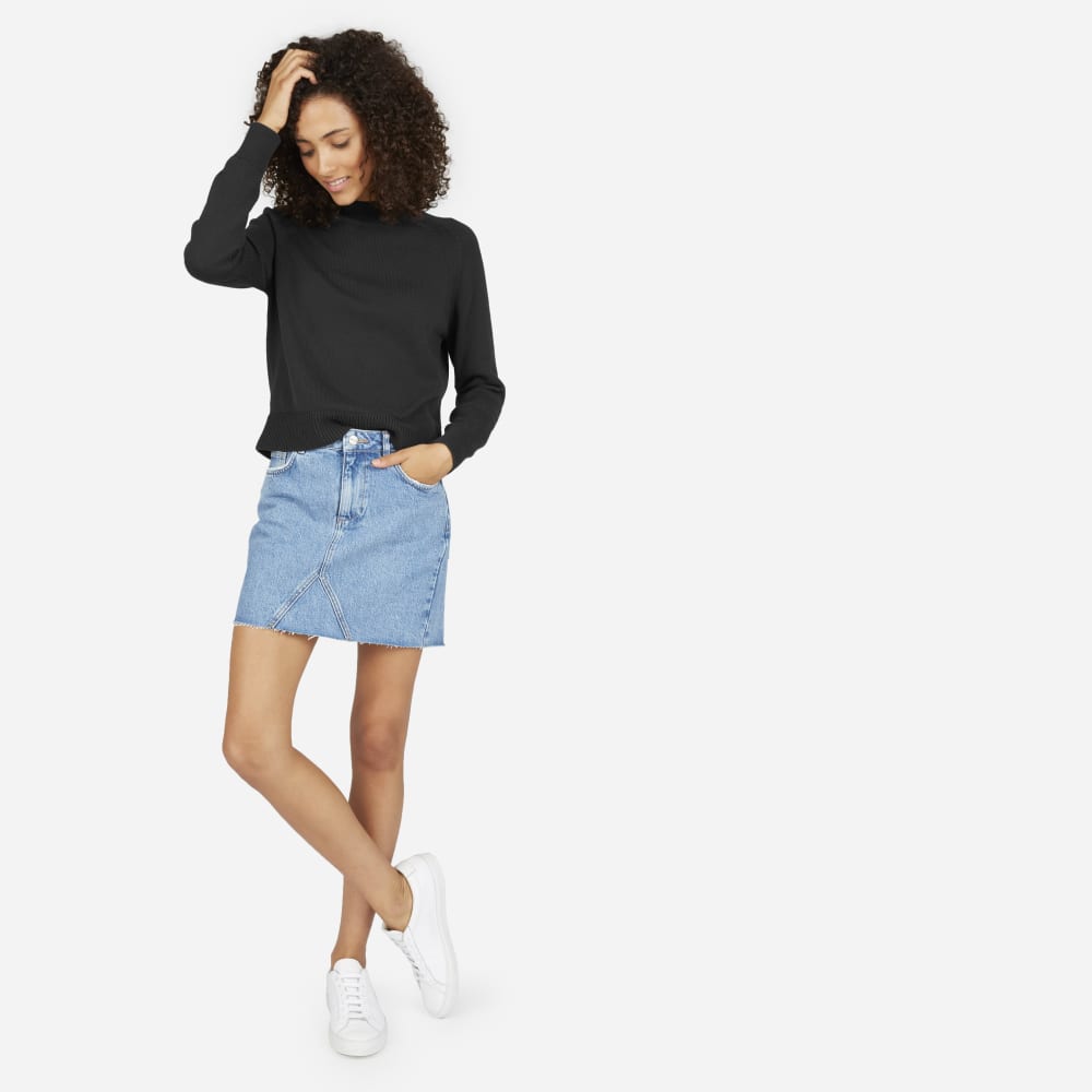 Everlane cotton mockneck tee top