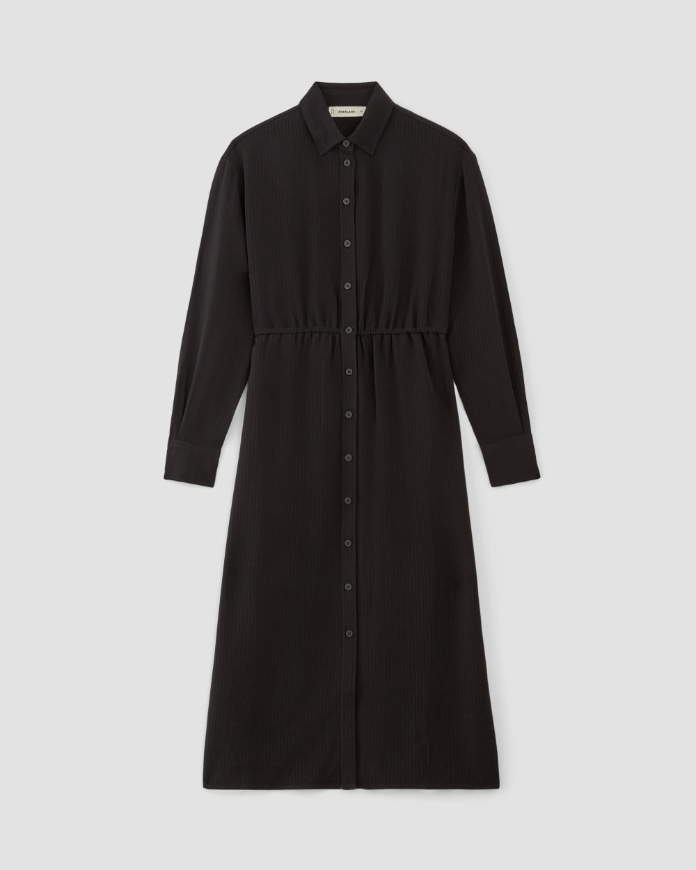 The Mini Jacquard Stripe Shirt Dress Black – Everlane