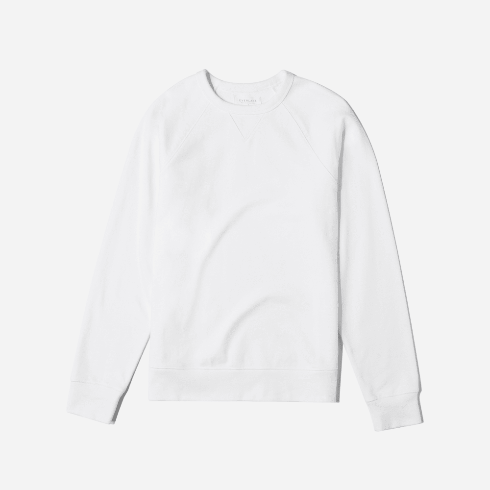 The Unisex French Terry Crew White Everlane