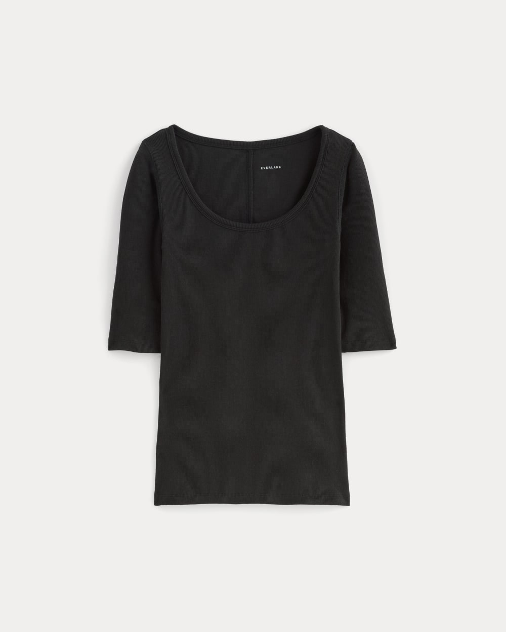 The Luxe Rib Scoop-Neck Tee Heathered Grey – Everlane